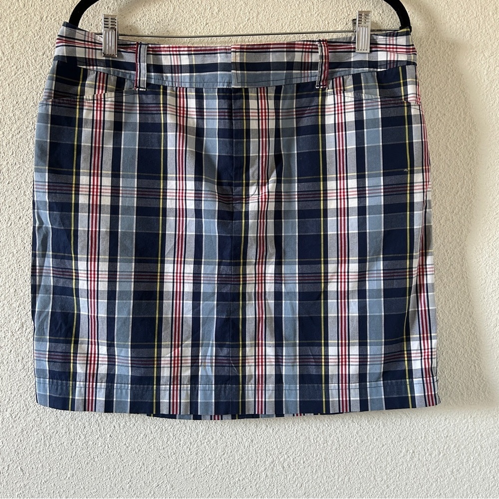 CHAPS Plaid Skirt Women’s 12 Blue White Preppy Academia Summer School Golf